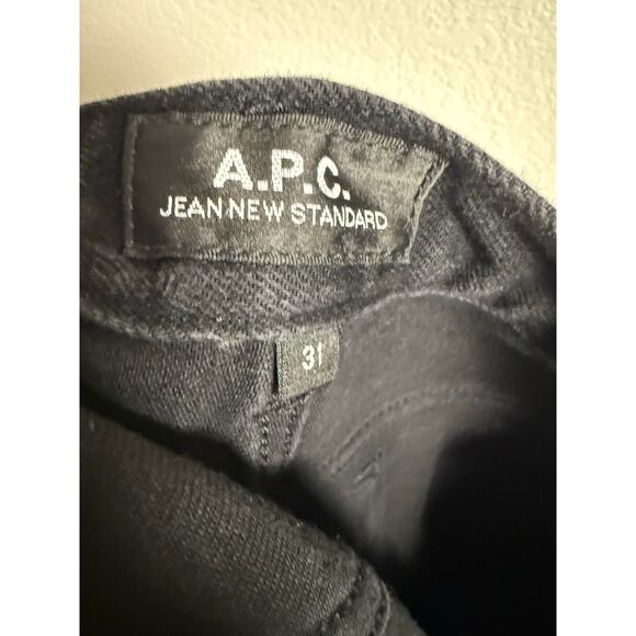A.P.C. New Standard Black Straight Leg Denim Jeans Size 31 - Picture 13 of 14
